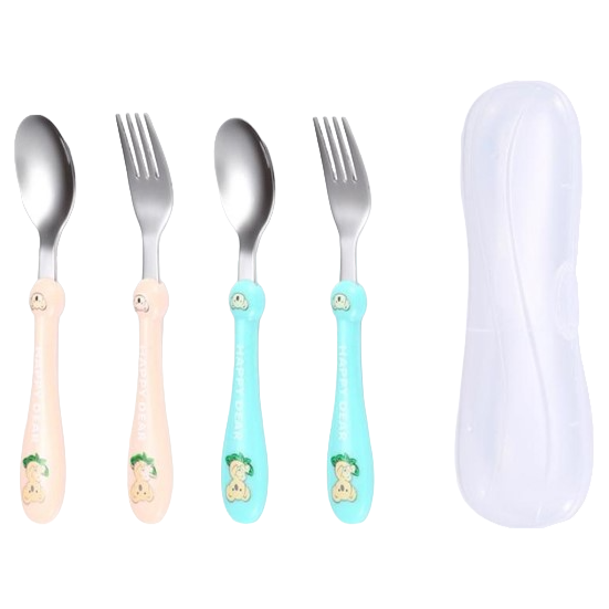 Pibi Cute Spoon & Fork Set in a Box Multicolor Age- 4 Years & Above