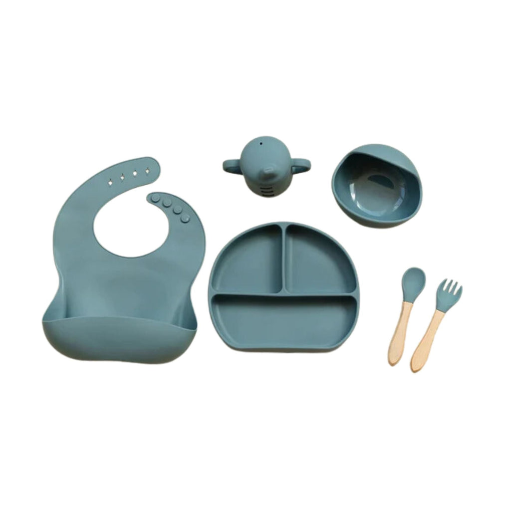 Pibi Kids Complete Feeding Set of 5 Blue Age- 6 Months & Above