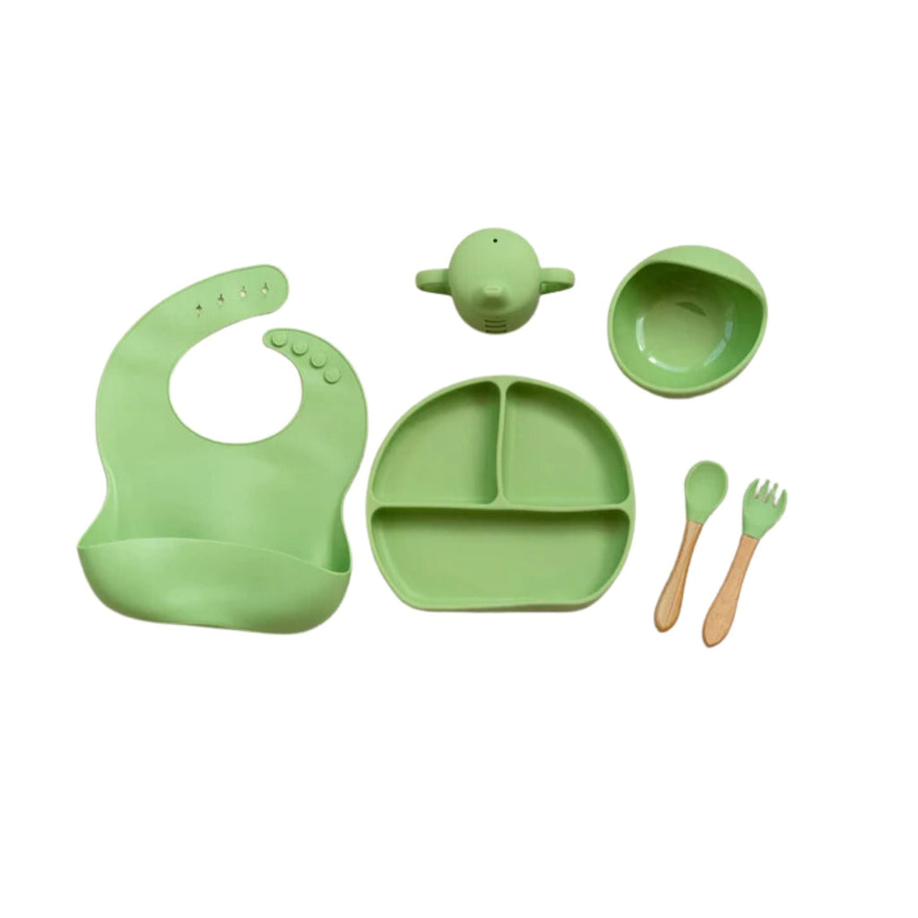 Pibi Kids Complete Feeding Set of 5 Green Age- 6 Months & Above
