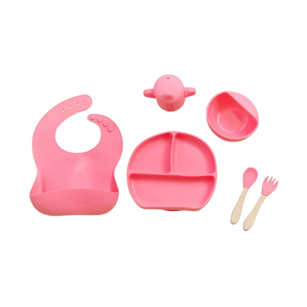 Pibi Kids Complete Feeding Set of 5 Pink Age- 6 Months & Above