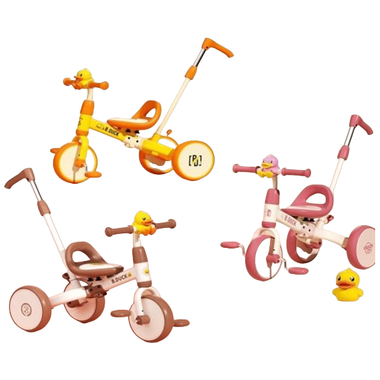 Pibi Kids Cute Ducks Balance Bike with Push Handle Multicolor Age- 3 Years & Above