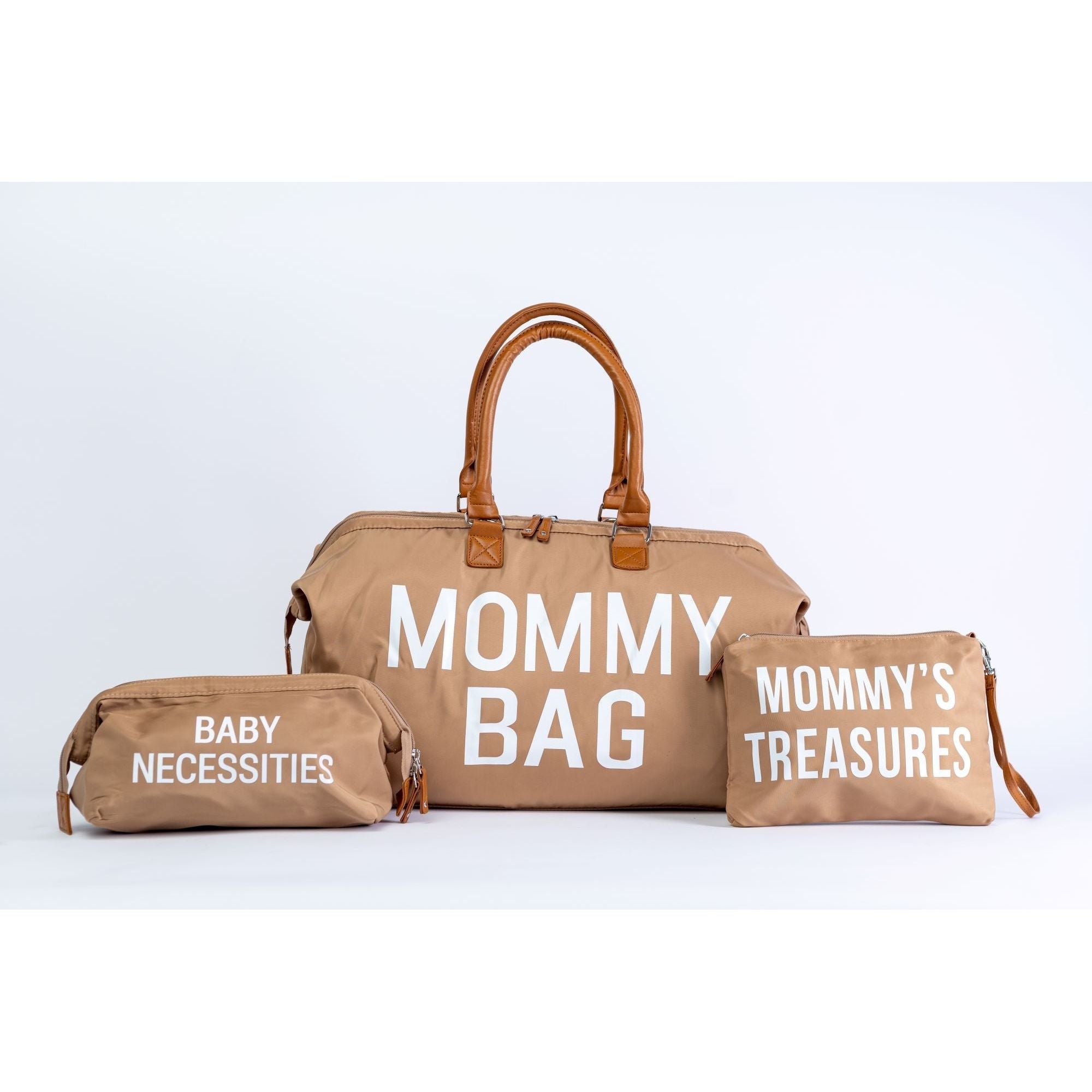 Pibi Mommy Tote Diaper Bag Set of 3 Beige