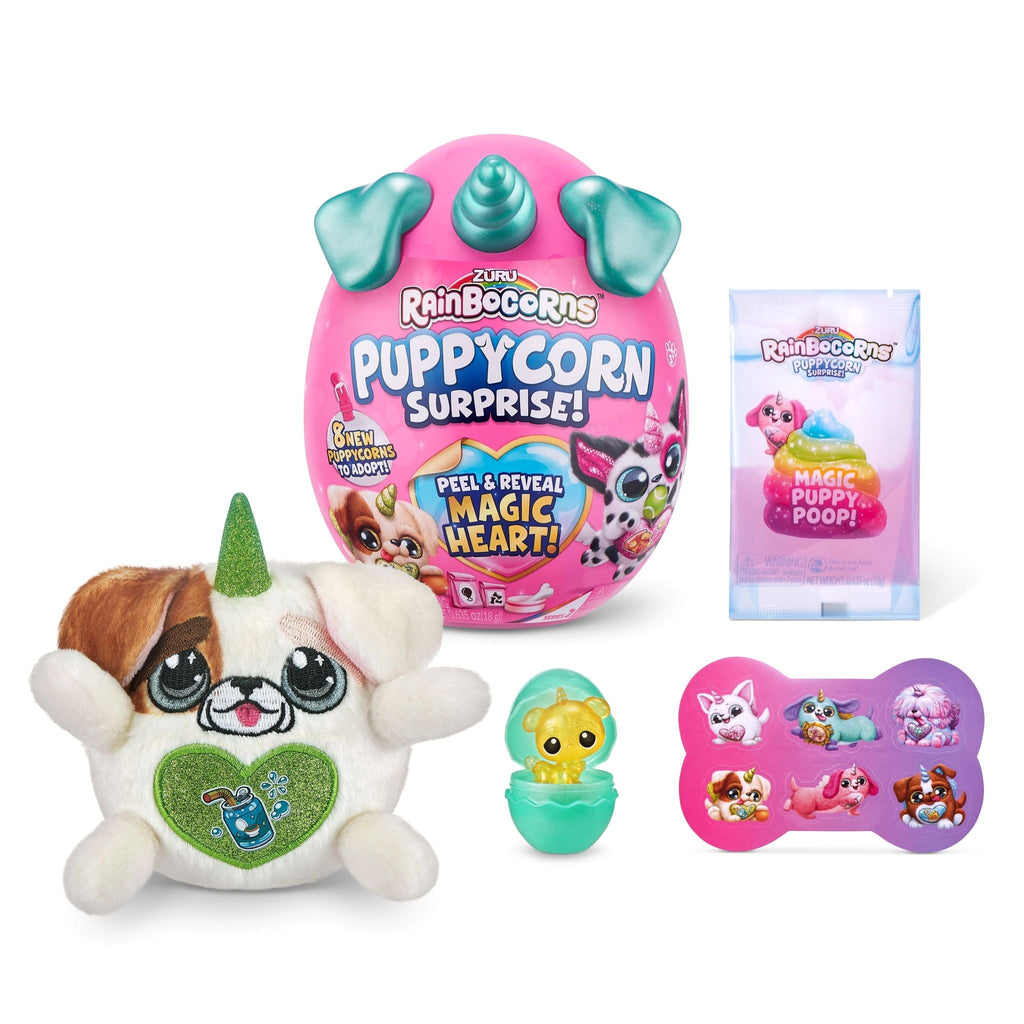 Rainbocorns Puppycorn Collectible Plush Toy Set- Peek & Reveal Magic Hearts- Multicolor Age- 3 Years & Above