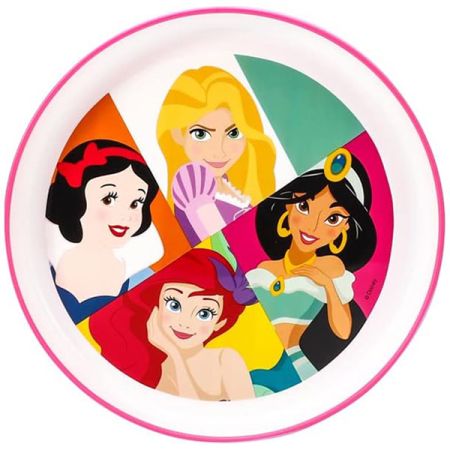 Stor Non Slip Bicolor Premium Plate Disney Princess Bright&Bold(51292) Age- 2 Years & Above