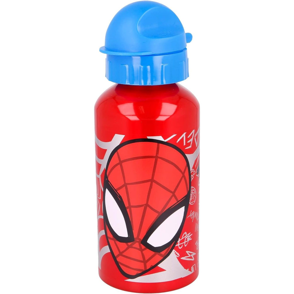 Stor Premium Aluminium Bottle 500 Ml Spiderman Urban Web(51339) Age- 5 Years & Above
