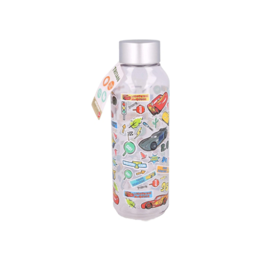 Stor Tritan Hydro Bottle 660 Ml Cars Stickers(51513) 670 Ml Kids Water Bottle with Shoulder Strap Age-5 Years & Above