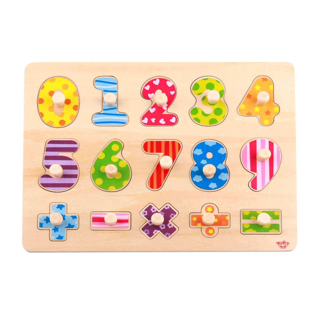 Tooky Toy 16 Piece Number Wooden Puzzle Multicolor Age: 3 Months & Above