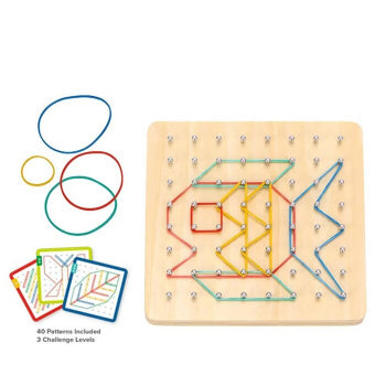 Tooky Toy Creative Rubber Band Geoboard 18x18x3cm Age- 3 Years & Above