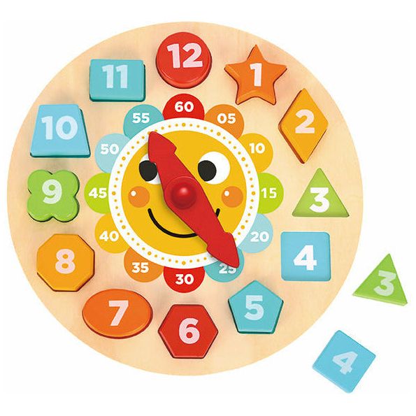 Tooky Toy Wooden Clock Puzzle Age-3 Years & Above
