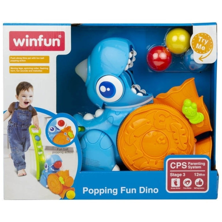 Winfun Popping Fun Dino Push Along Toy Age- 12 Months & Above
