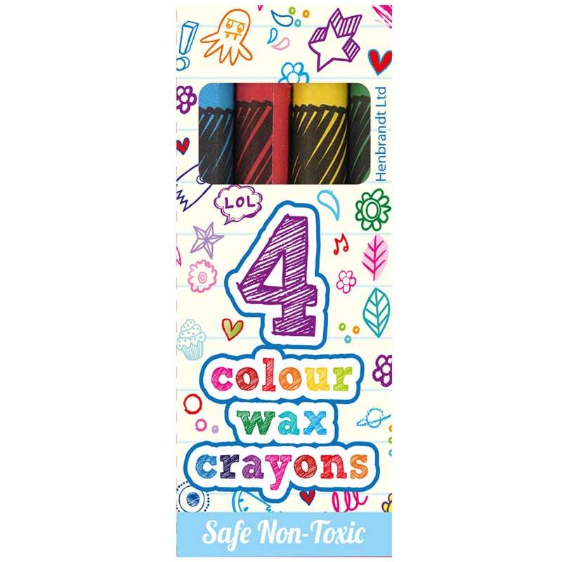 Pibi Wax Crayons 4 Pieces Box 8Cm Age-3 Years & Above