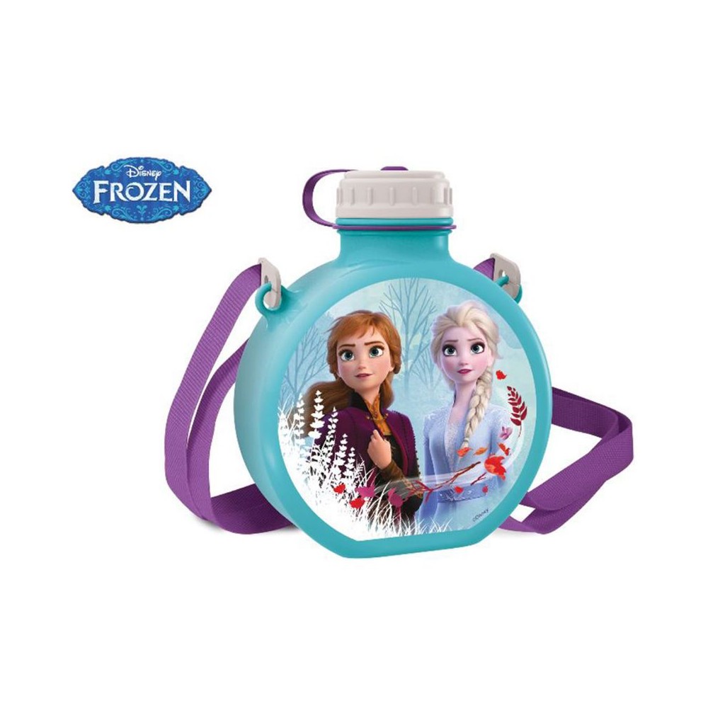 Stor Frozen II Blue Forest(51070) 670 Ml Kids Water Bottle with Shoulder Strap Age-5 Years & Above