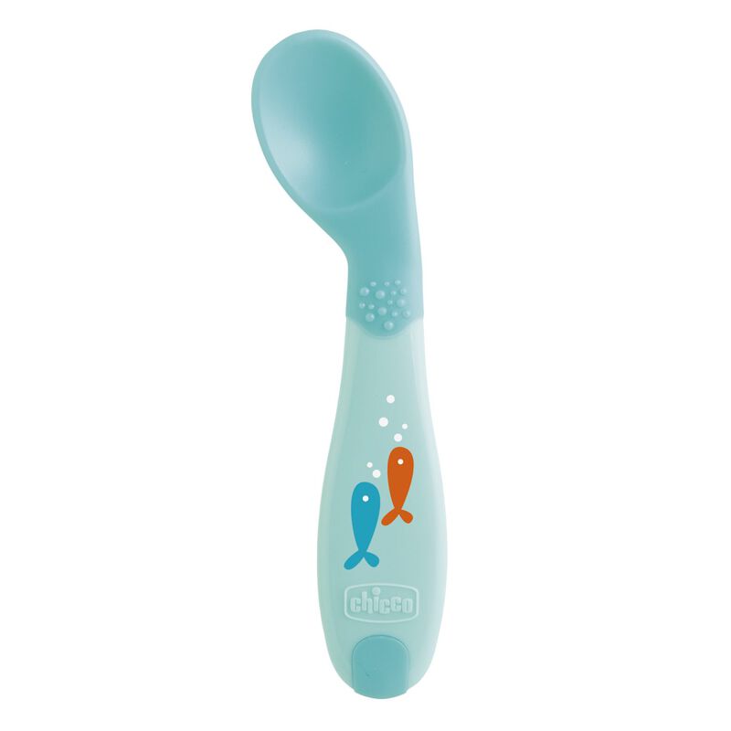 Chicco Baby's First Angled Spoon Blue Age- 8 Months & Above