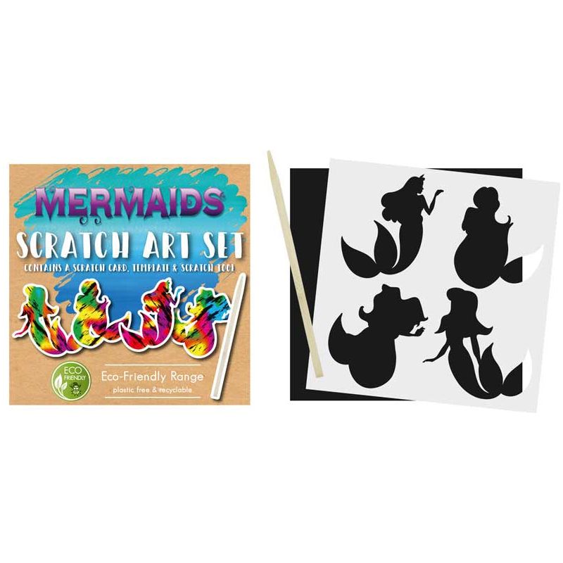 Pibi Magic Colour Scratch Eco Set Mini Mermaid 8.5 X 8.5 Cm Age-3 Years & Above