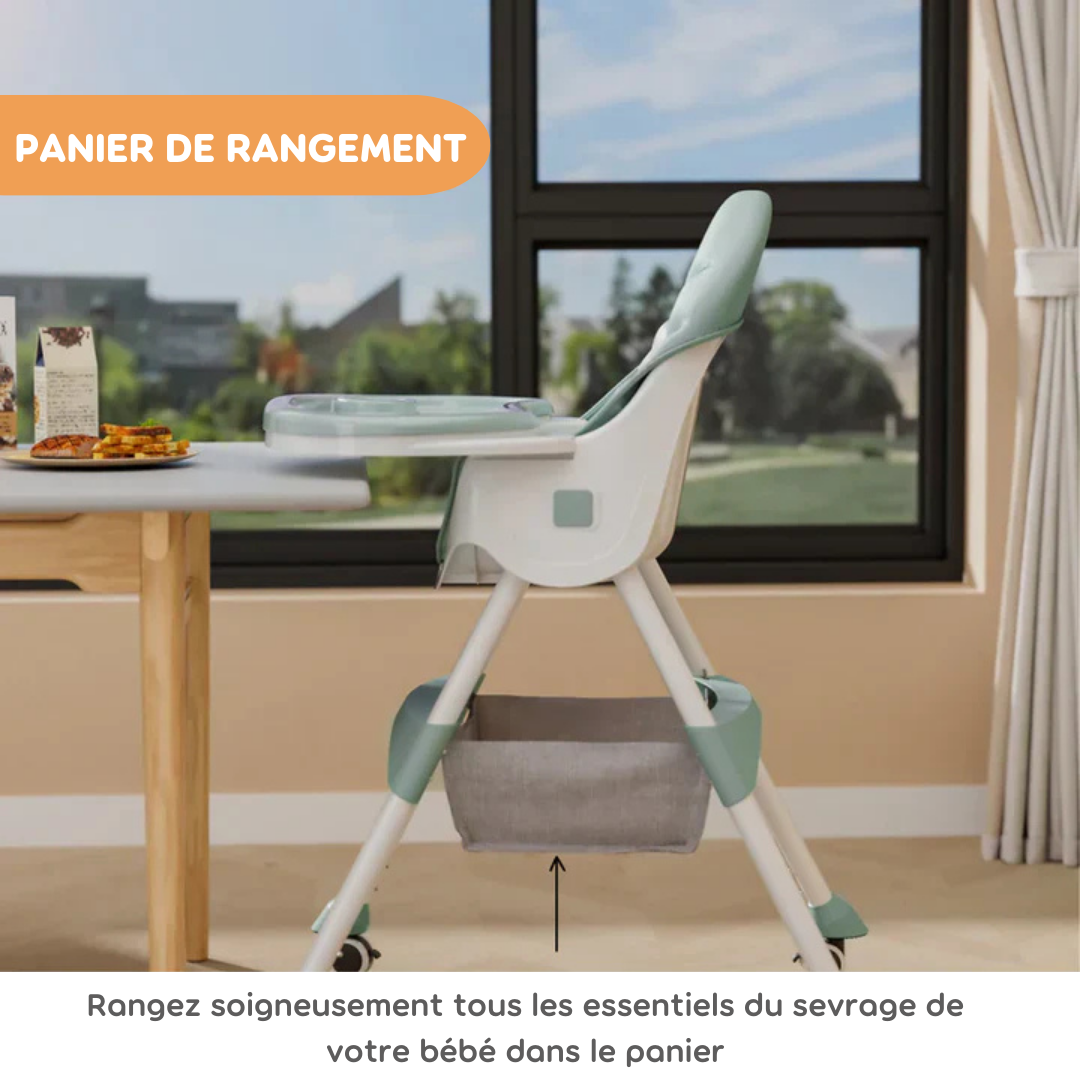 Peekaboo Premium 2 in 1 Comfy High Chair Mint Green Age- 6 Months to 4 Years