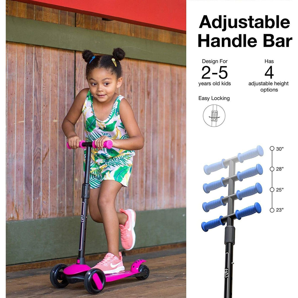 6KU 3 Wheel Flash LED Lights and 4 Adjustable Height Blue Age- 3 Years to 8 Years (Holds upto 50 Kgs)