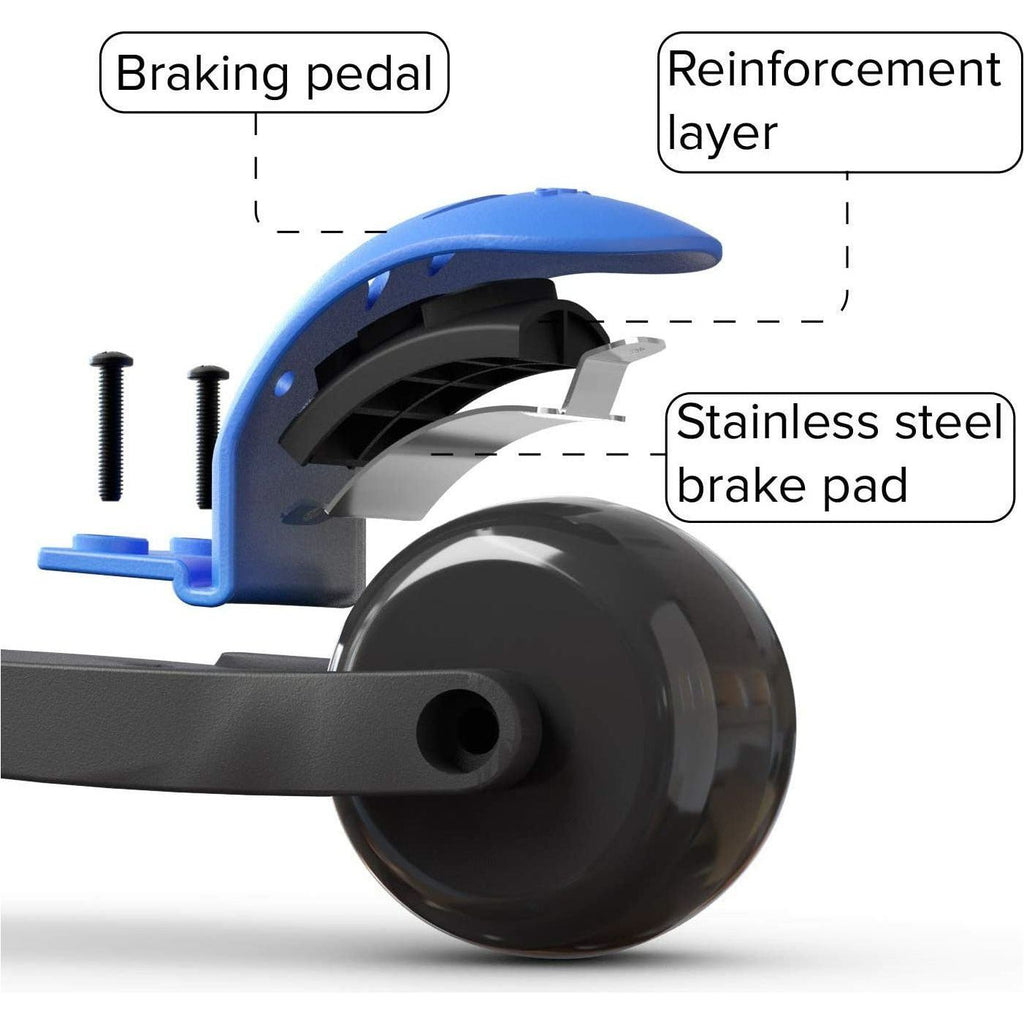 6KU 3 Wheel Flash LED Lights and 4 Adjustable Height Blue Age- 3 Years to 8 Years (Holds upto 50 Kgs)