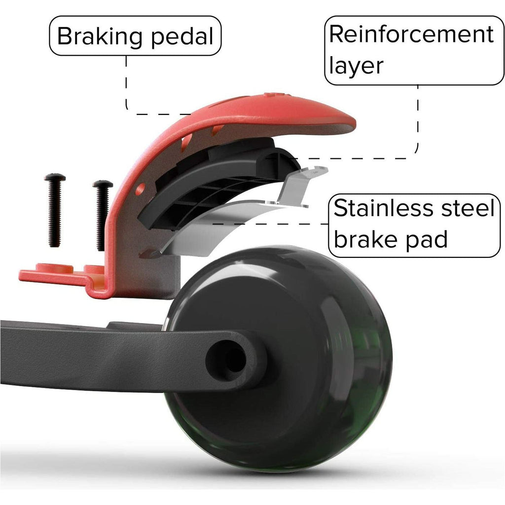6KU 3 Wheel Flash LED Lights and 4 Adjustable Height Red Age- 3 Years to 8 Years (Holds upto 50 Kgs)