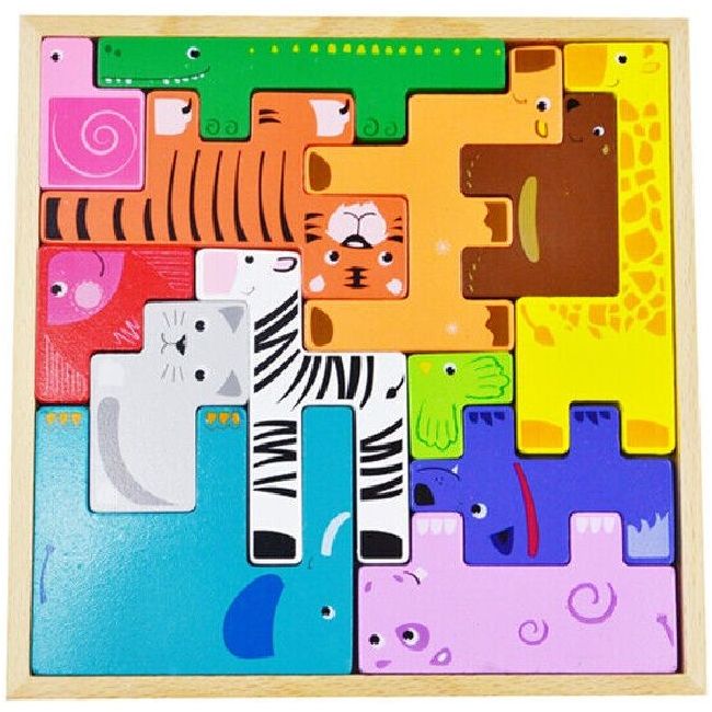 Acool Toys 14-Piece Animal Shape Sorting Blocks & Puzzle Toy AC6616 Multicolor Age- 3 Years & Above