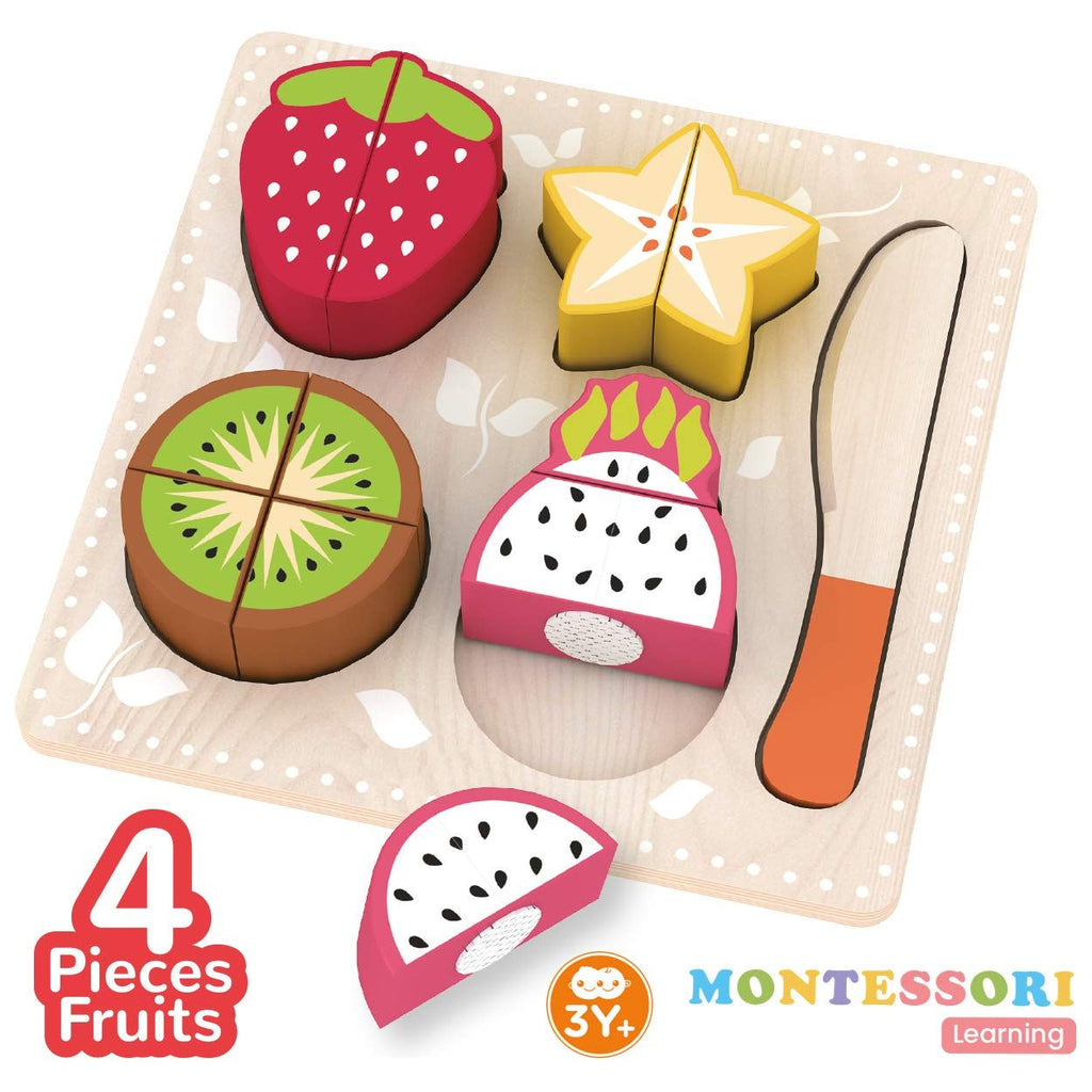 Acool Toys Wooden Unique Fruits Roleplay Set of 6 (AC7333) Multicolor Age- 18 Months & Above