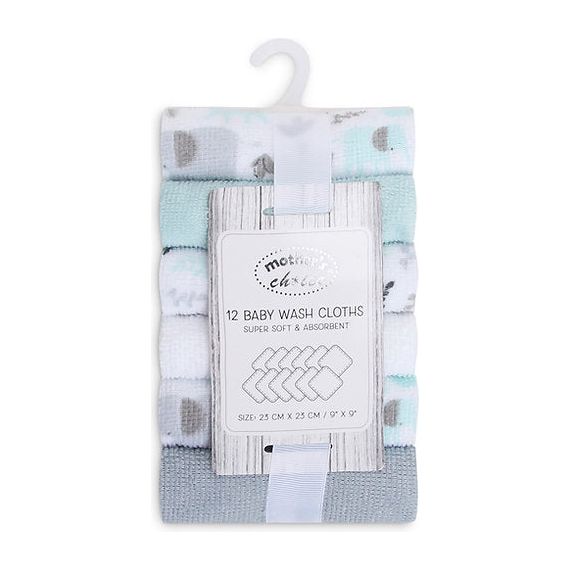 Motherschoice Baby 12 pack Wash-Cloths IT4067 Age-Newborn & Above