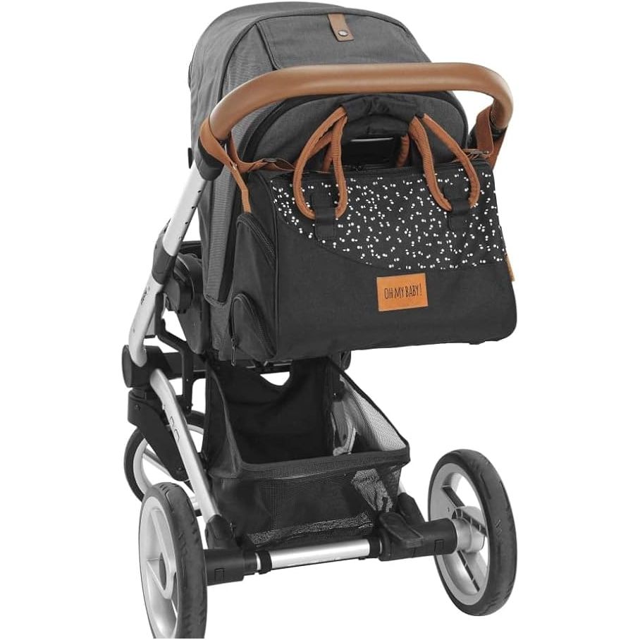 Badabulle Pocketstyle Changing Bag with Changing Pad Large Capacity Black Camel B043029