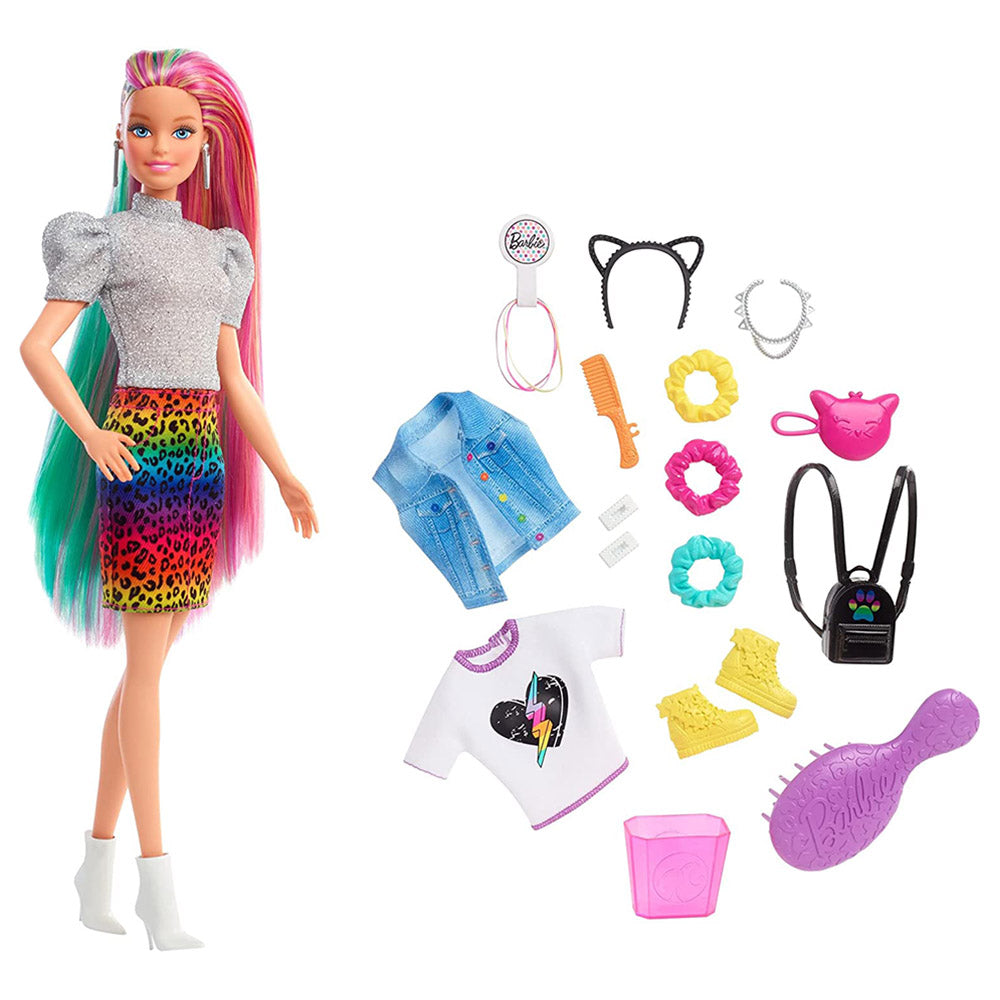 Barbie Leopard Rainbow Blonde Hair Doll Age- 3 Years to 7 Years