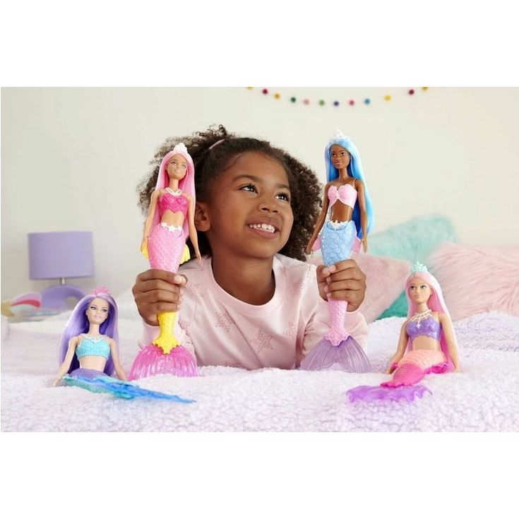 Barbie Mermaid Dreamtopia Mermaid with Pink & Yellow Tail and Tiara Hgr08/Hgr11 Age- 3 Years & Above