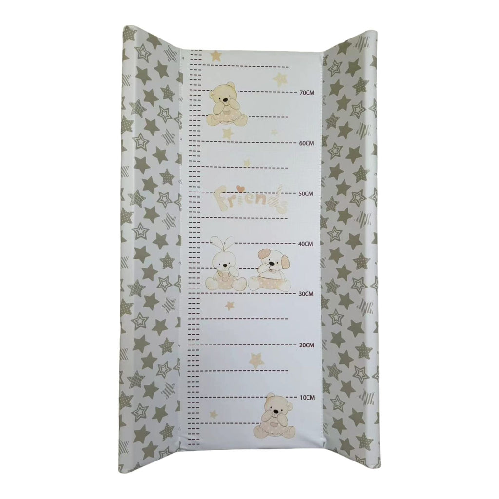 Bear Club Metric Friends With Beige Stars Soft Changing Mat With Firm Support And Safety Sides 120 x 60cm  Age-Newborn  & Above
