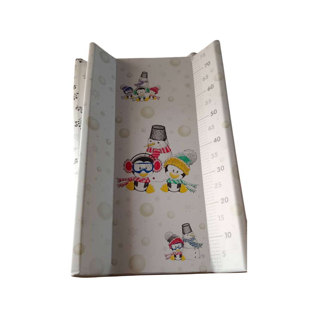 Bear Club Penguin & Snowman Baby Soft Changing Mat With Firm Support And Safety Sides 120 x 60cm Grey Age-Newborn & Above