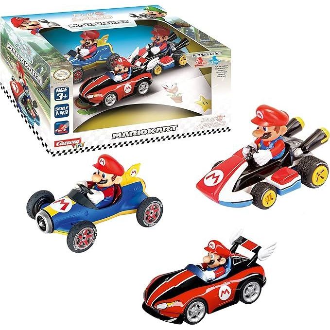 Carrera Nintendo Pull N Speed Mario Collection Kart Pack of 3 (15813016)  Age- 3 Years & Above