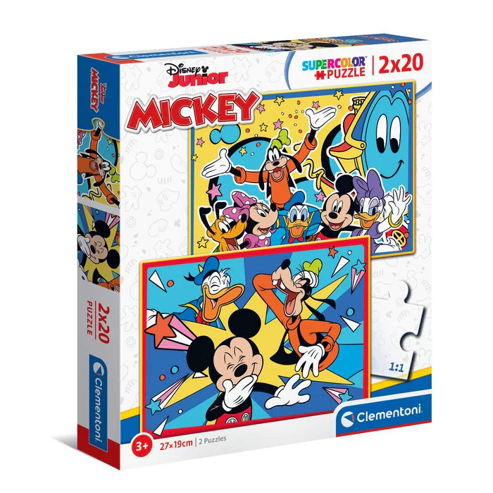 Clementoni Supercolor Disney Mickey Puzzle 2X20 Pieces  Age- 3 Years & Above