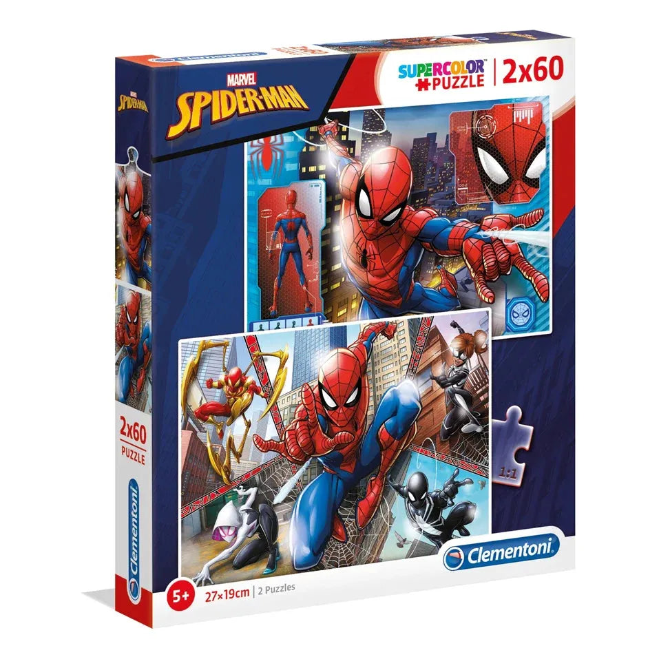 Clementoni Supercolor Spiderman Puzzle 2X60 Pieces  Age- 5 Years & Above