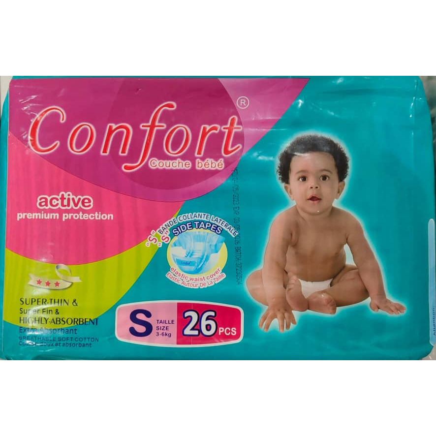 Confort Diaper Couche Active Baby Diapers Small 3-6Kg 26 Pieces