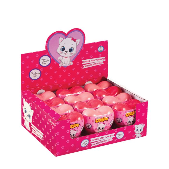 Cosby Heart Chocolate Egg with Surprise Toy Single Pink Age- 3 Years & Above