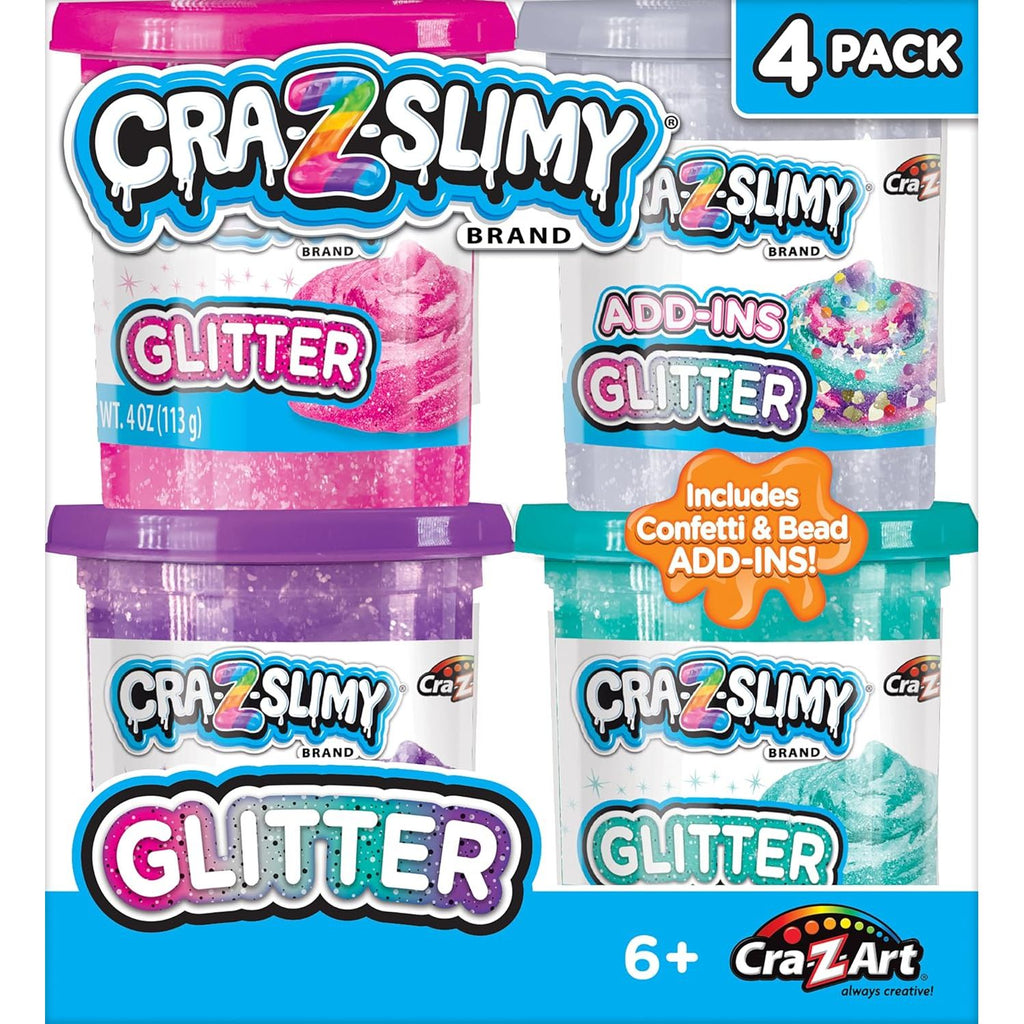 Cra-Z-Slimy Glitter Slime Pack of 4 4 oz Multicolor Age-6 Years & Above