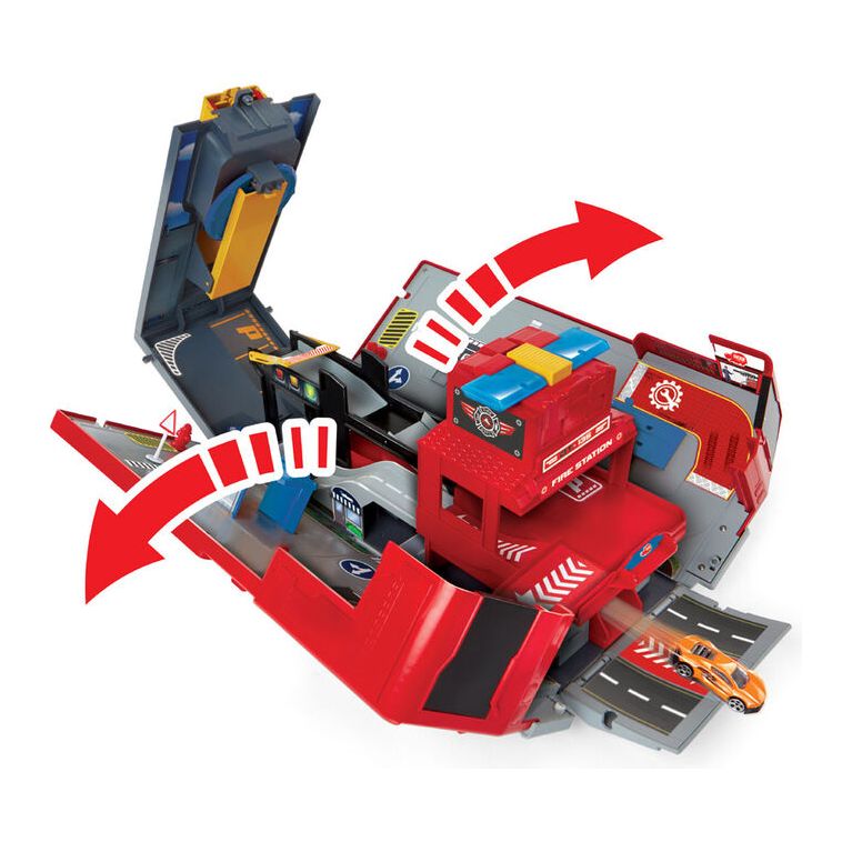 Dickie Fold-Out Fire Truck and Garage Playset (203719005)  Age-3 Years & Above