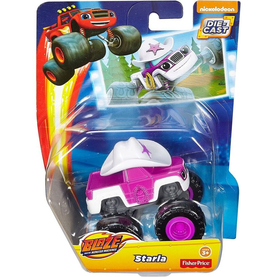 Fisher Price Blaze Monster Truck with Hat Purple White Cgf20 Age 2 Years Above Peekaboo