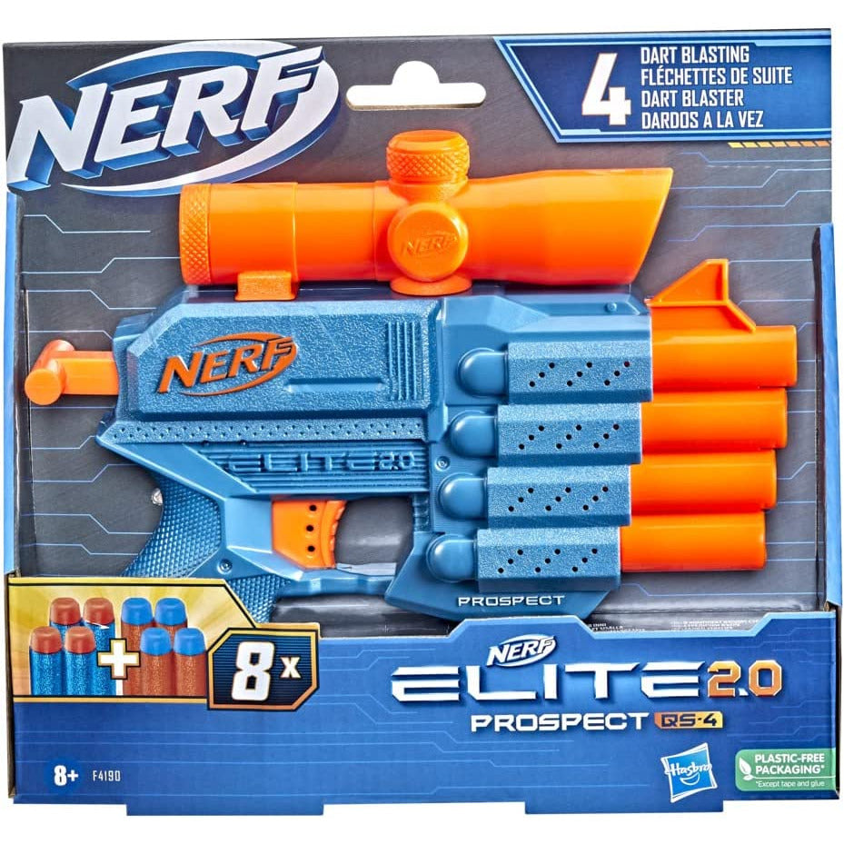 Hasbro Nerf Elite 2.0 Prospect QS 4 Blaster Set Blue/Orange Age- 8 Years & Above