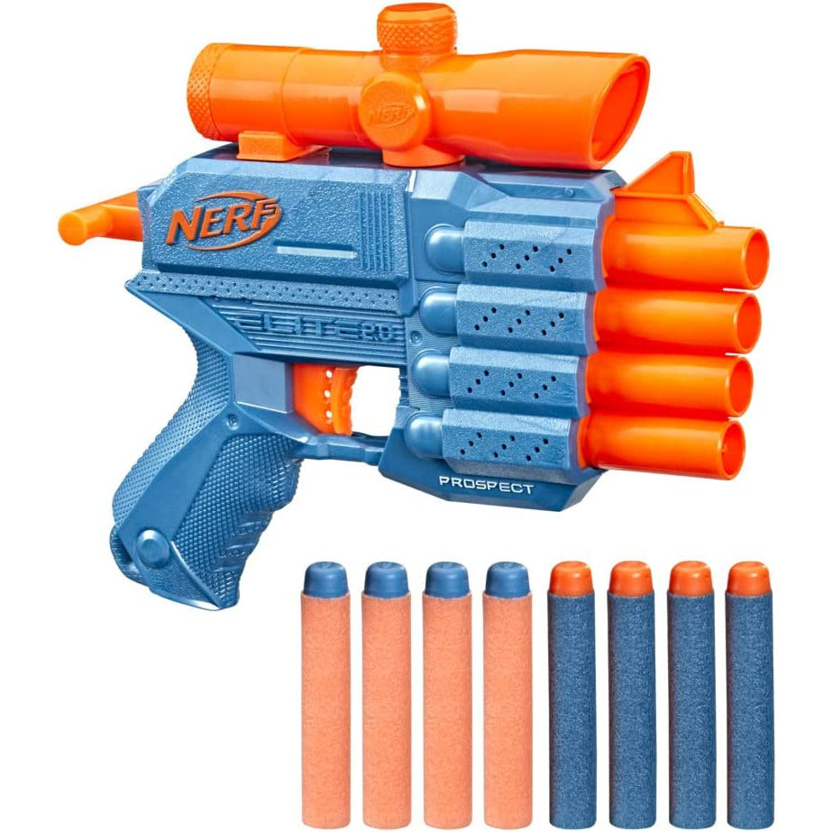 Hasbro Nerf Elite 2.0 Prospect QS 4 Blaster Set Blue/Orange Age- 8 Years & Above