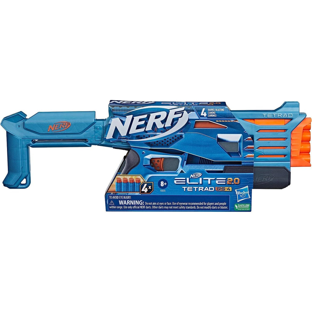 Hasbro Nerf Elite 2.0 Tetrad QS-4 Blue/Orange Age- 4 Years & Above