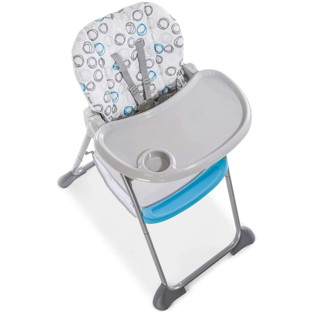Hauck Sit & Fold Baby Feeding Highchair With Basket Circles Blues Age-6 Months & Above