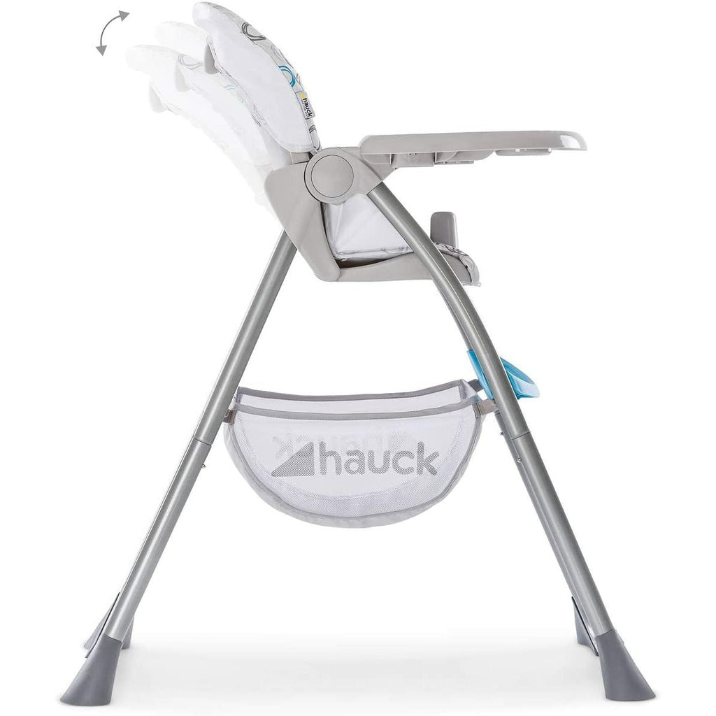 Hauck Sit & Fold Baby Feeding Highchair With Basket Circles Blues Age-6 Months & Above
