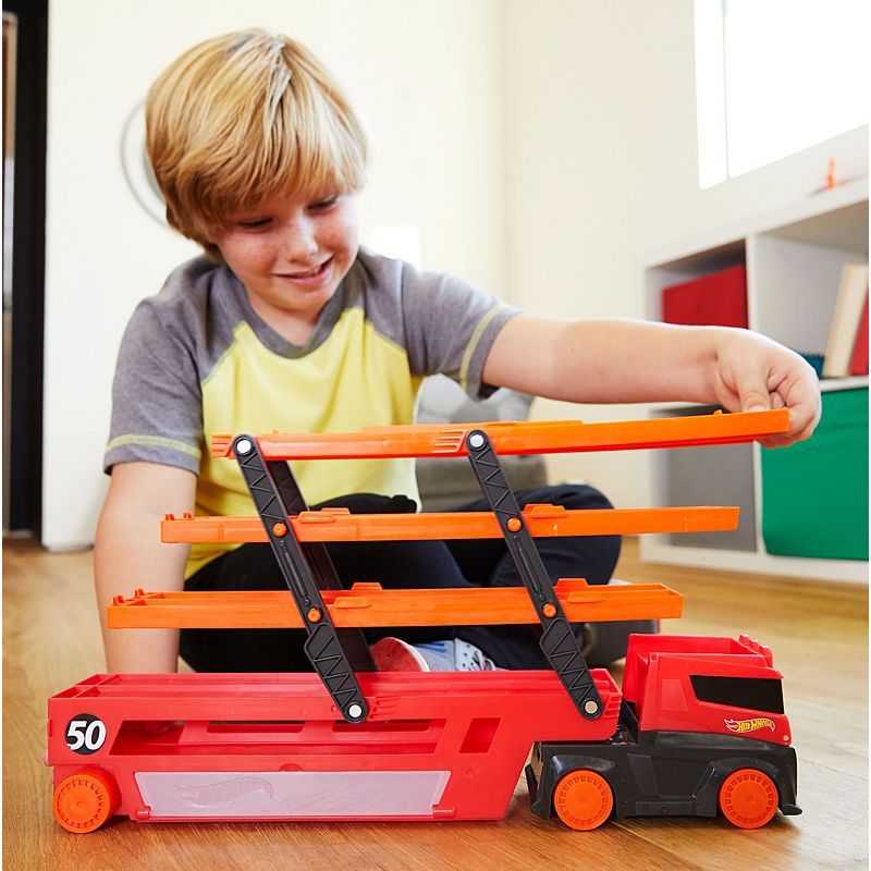 Hot Wheels Mega Hauler Vehicle with 6 Expandable Levels Multicolor Age- 4 Years & Above