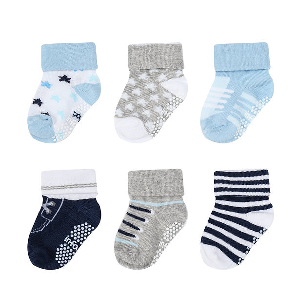 Infancie 6-Pack Non-Slip Grip Baby Cotton Socks (0-6 Months) IT4954