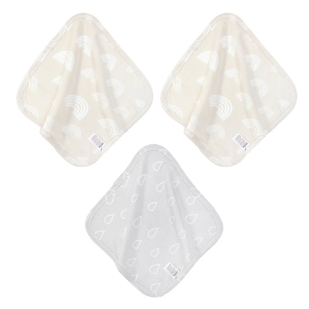 Infancie Baby Bamboo Face Wash Cloth/Towel (25 x 25 cm) Pack of 3 Beige IT4724 Age- Newborn & Above