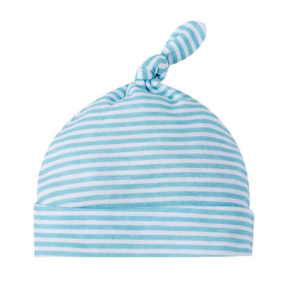 Infancie Baby Ribbed Jumpsuit Romper with Knot Cap Blue IT4240