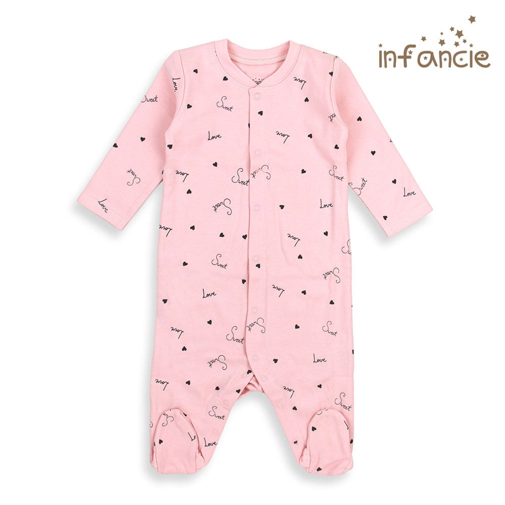 Infancie Cute Baby Footed Rompers Pack of 2 Pink/Grey IT3738