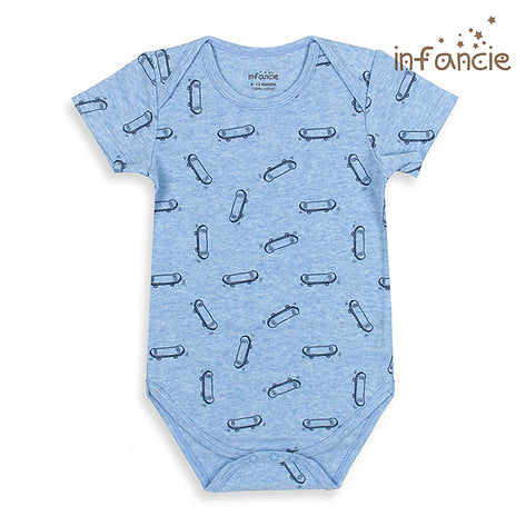 Infancie Lets Play Short Sleeves Bodysuits Blue Pack of 2 IT3716