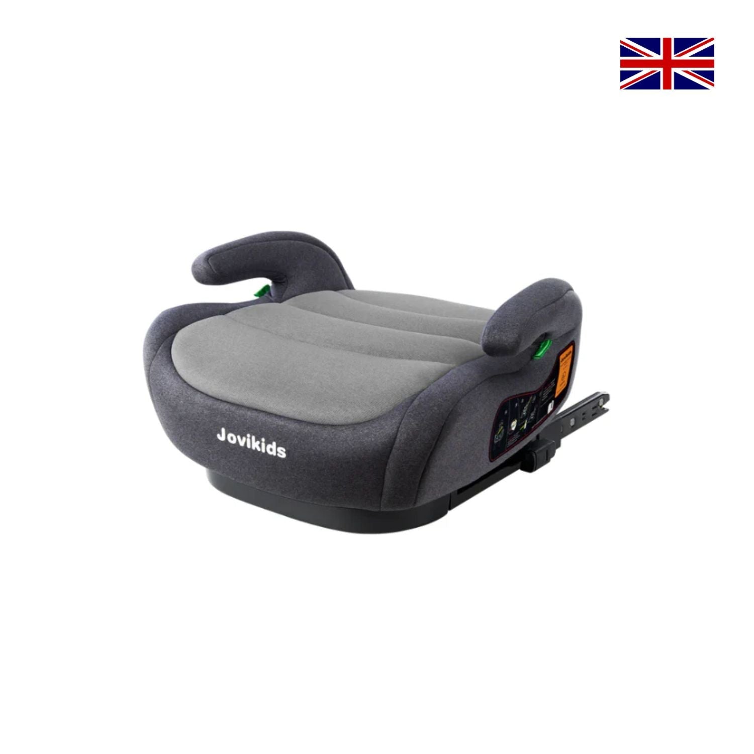 Jovikids I Size Booster Seat with ISOFIX 125 150 cm Group 3 WD020 Black Age 6 Years to 12 Years Peekaboo